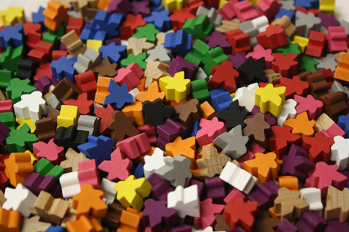 Pack of 5 Mini meeples in 1 of 12 colours