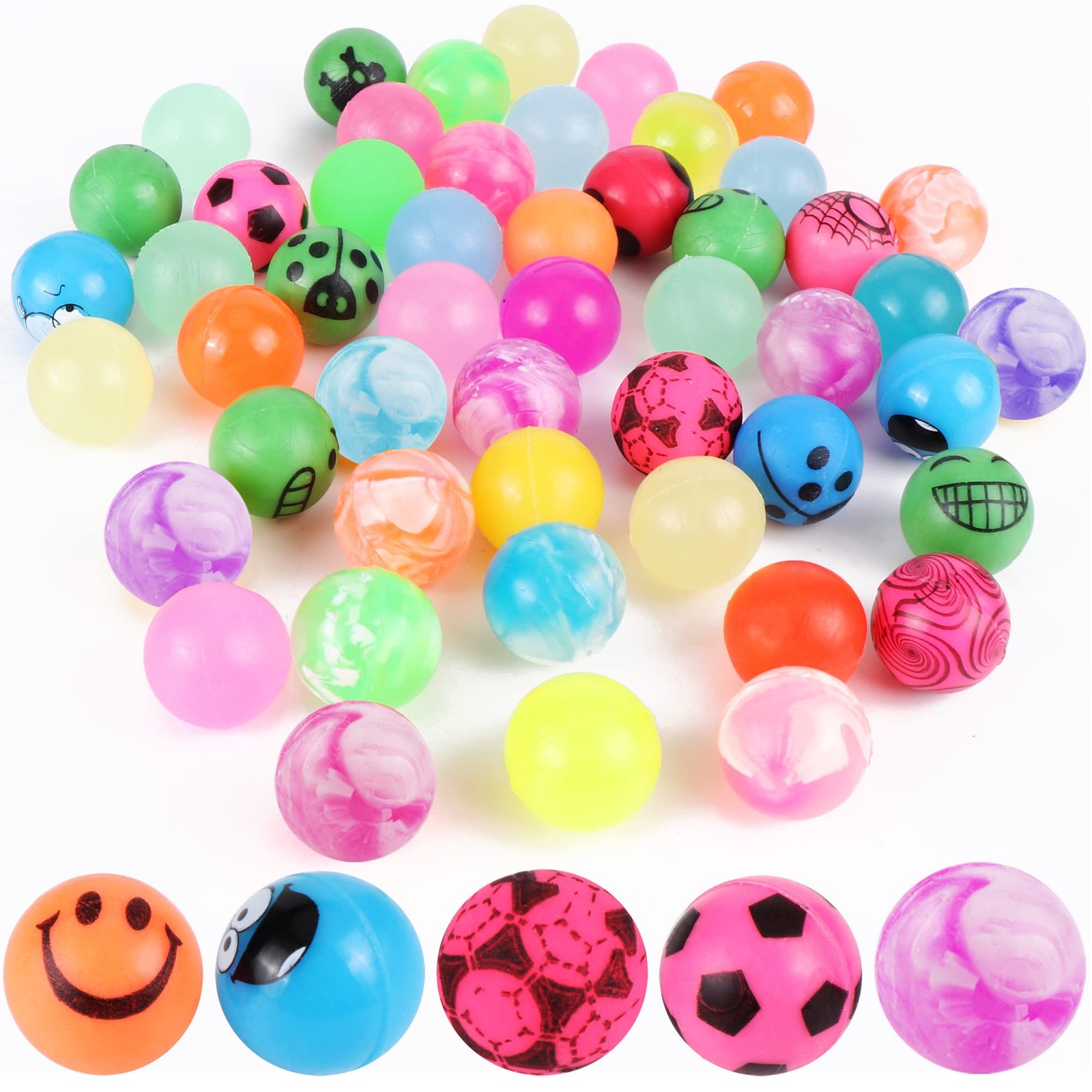 50 Palline Rimbalzanti per Bambini JSMTKJ - Giocattoli Sicuri in Gomma