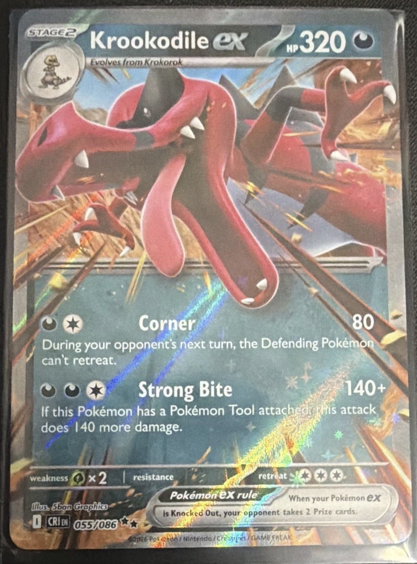 Pokemon Pokemon TCG Krookodile EX 055/086 CRIN Holo Stage 2 320 HP EN 2014