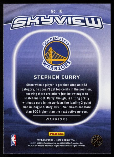 Stephen Curry 2024-25 Hoops #10 Golden State Warriors Skyview - Picture 2 of 2