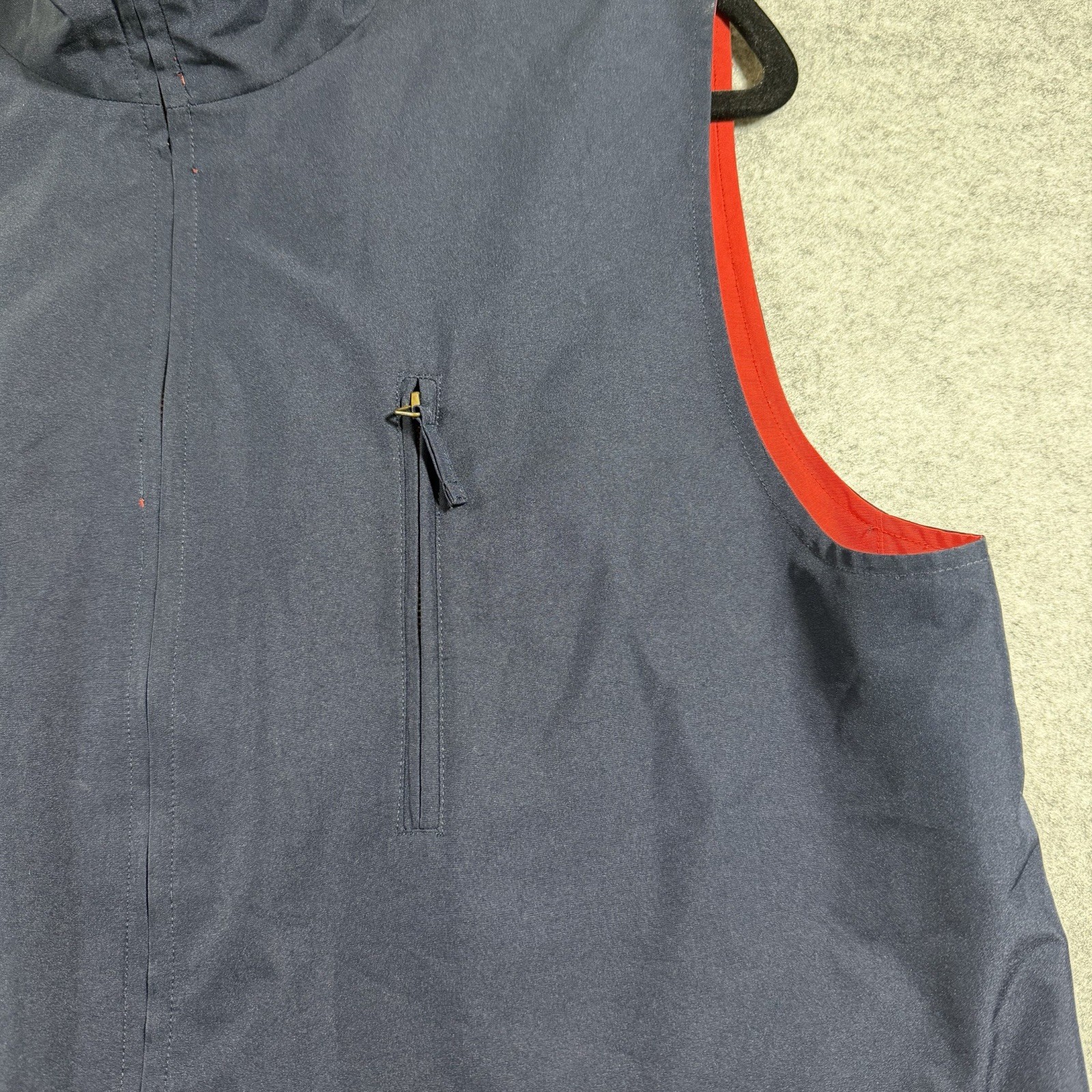 Chaps Reversible Vest Mens L Navy Red Full Zip Lightweight Pockets Missing Pull thumbnail 9