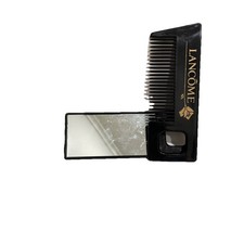 Specchio trucco e pettine capelli Lancôme vintage anni 90 nero oro