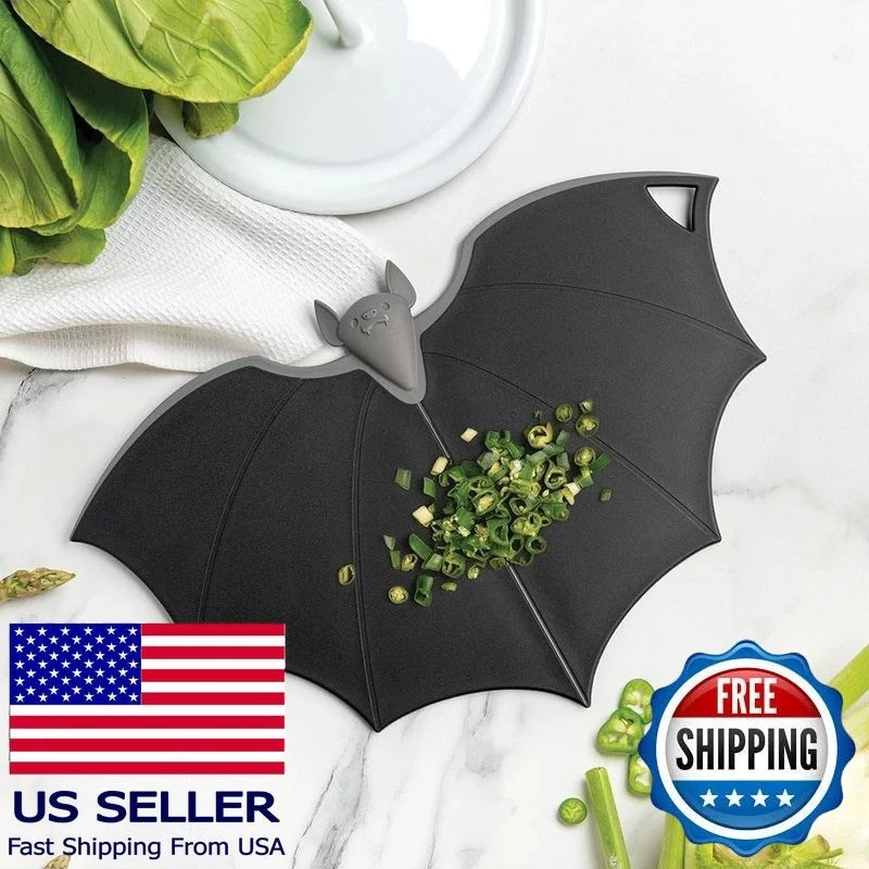 Wooden & Plastic Cutting Board - Fun Bat Design, Dishwasher Safe Kitchen Gadget - Image 2 of 4