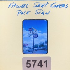 Vintage 1950s 60s Fitwell Seat Covers Auto Tops Pole Sign 35mm Color Slide Car