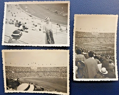 Olympiade Berlin 1936 - 3 x Privatfoto Olympiastadion – Zuschauer & Zeremonie - Bild 1 von 4