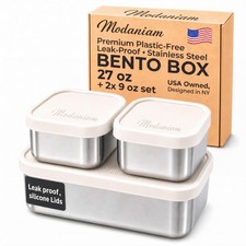 Stainless Steel Lunch Containers, 27 OZ 9 OZ Set, Stainless Steel Bento , M...