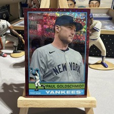 2025 Topps Heritage Paul Goldschmidt #382 Chrome Burgundy Sparkle Yankees