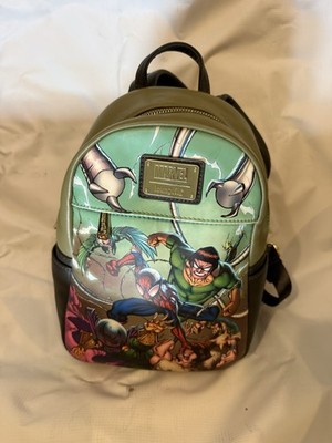 Loungefly Marvel Spider-Man Sinister Six Villains Mini Backpack Green 11  EUC