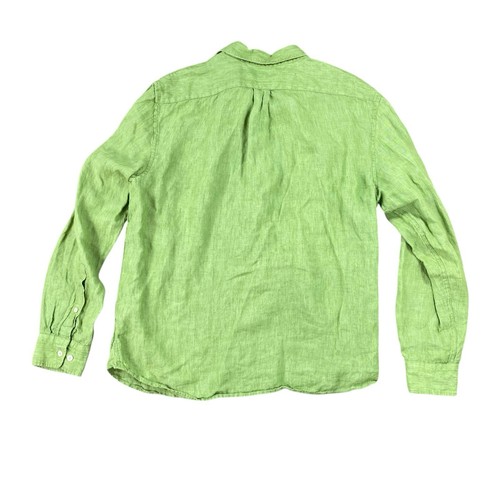 Banana Republic Mens 100% Linen Button Down Shirt Size L Standard Fit Green - Picture 3 of 3