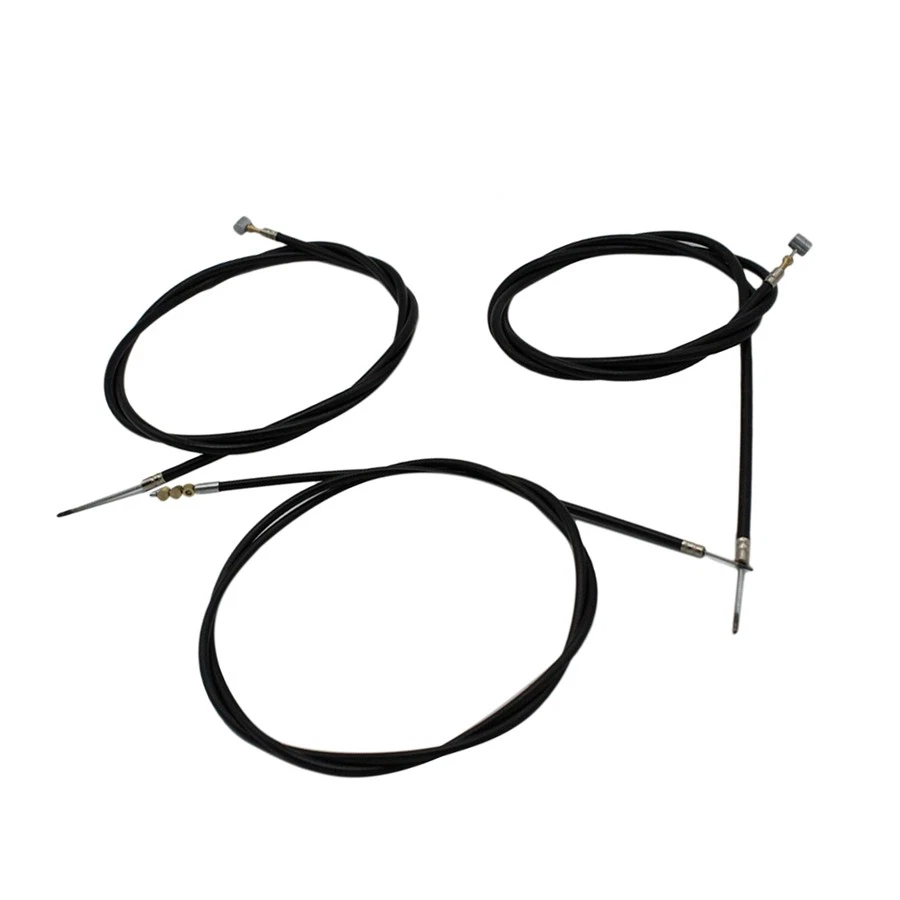 Universal Black Motorcycle Cable Kit Clutch + Brake + Throttle Harness Wire - Image 4 of 4