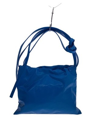 JIL SANDER Shoulder Bag Cushion Leather BLU Solid Aqua Blue Used