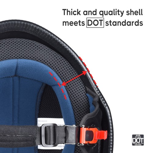 Demi casque hachoir cruiser trottinette style allemand AHR moto DOT XS-XL - Photo 3/25