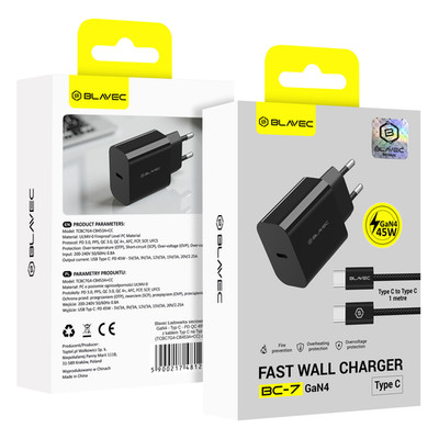 45W Schnell Ladegerät Netzteil USB-C  + Ladekabel  GaN4 für iPhone Samasung