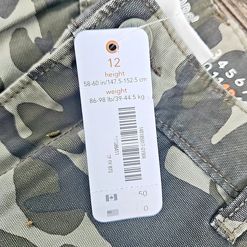 Pantalones camuflados para niñas Gymboree nuevos con etiquetas: talla 12, cintura ajustable, pantalones de pierna ancha Foto 4 de 4