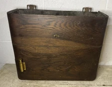 Antique Wall Mounted Wooden Toilet Tank Copper Wood Water Closet No Lid Parts