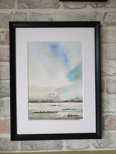 'Flying Home II' Original Framed Watercolour Painting Unique Gift - Picture 2 of 8