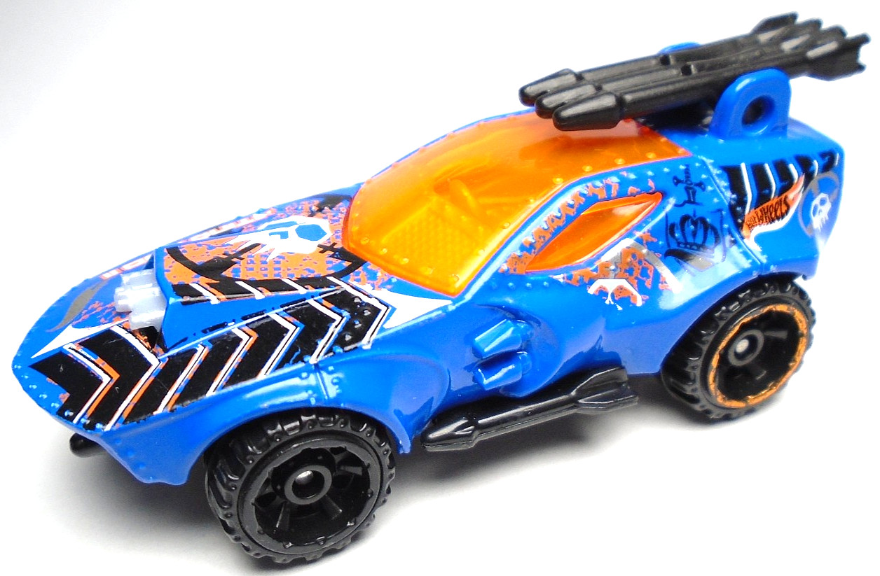 2014 HOT WHEELS OFF-ROAD STING ROD II BLUE 1:64 DIECAST 2 7/8" GUNNER CAR ORANGE
