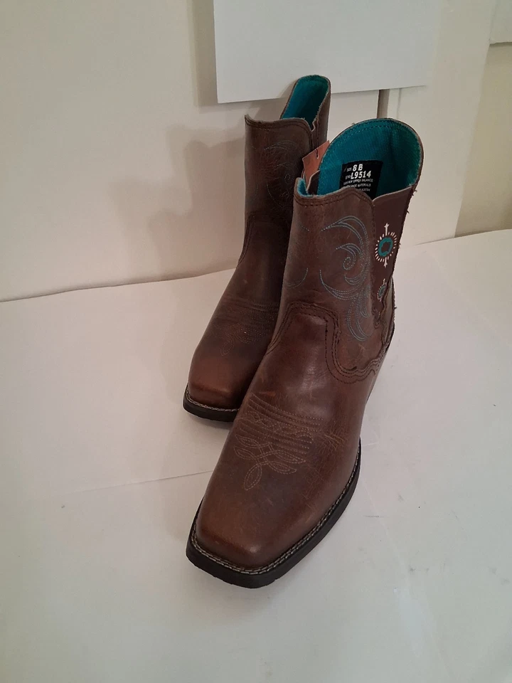 Botas Justin L9514 Mujer Cuero Vaquero Western Talla 8B Usadas 1X Foto 3 de 4