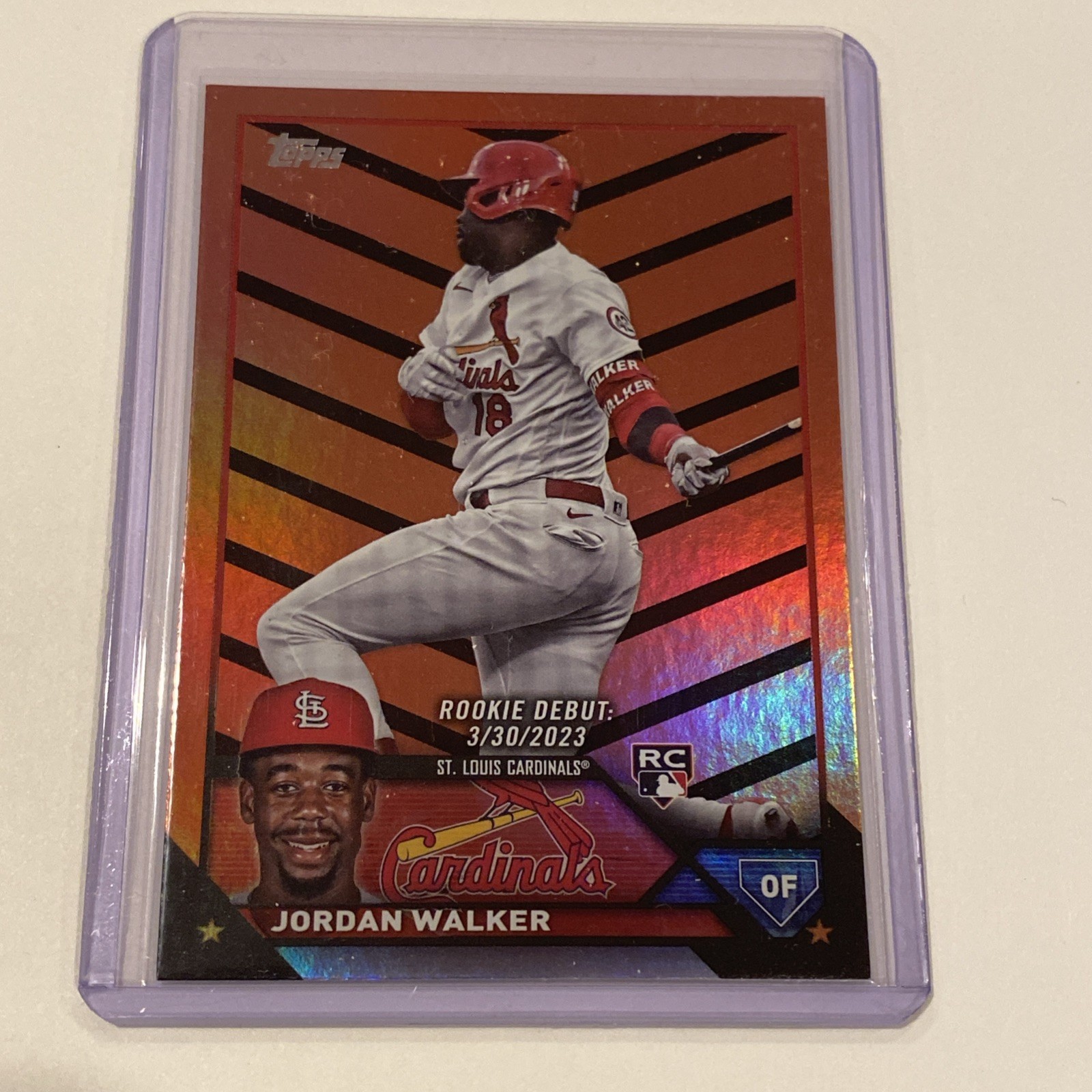 2023 Topps Update Rookie Debut Jordan Walker #US122 Orange & Black Foil (RC)