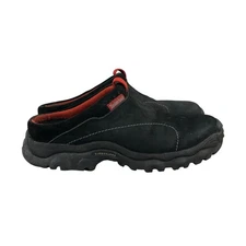 Timberland Women's 5.5M Black Genuine Leather Outdoor Slip On Mules Shoes