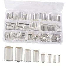 Wire Ferrules Kits Silver Plated Copper Crimp Terminal Connector 8 Sizes 166pcs