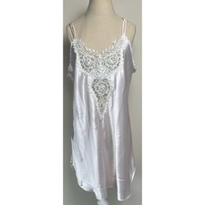 Vintage Dentelle Light Pink Sheer Lace Beaded Slip Women's Size L