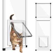Vertical Cat Door for Sash Window Height 31"-42", White
