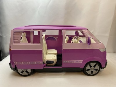 Pink Barbie Volkswagen Microbus Van Mattel 2002 RARE Horn Door