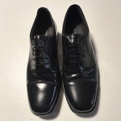 Bostonian Black Leather Oxford Dress Shoes Men's 12 Square Toe Lace Up
