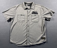 Harley Davidson Mechanic Shirt Mens XL Gray Short Sleeve Button Motorcycle Eagle