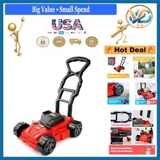 Kids Lawn Mower Toy for Kids 3-8 Pretend Play Indoor Outdoor Red