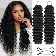 Feather Crochet Human Hair Extensions, Pre-Separated Invisible Miracle Knots, De