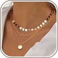 Halskette Damen 3 StüCk Gold RoséGold Silber Wasserfest Mehrreihig Choker