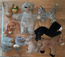 Konvolut 10 alte Stofftiere Steiff Hase, Tedd...