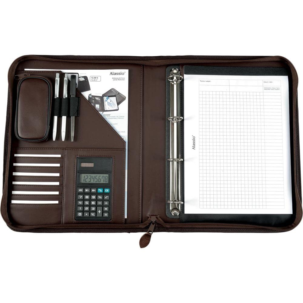 Alassio VITERBO 30053 Ring Binder DIN A4 Format Writing Case Made of FINEtouch I