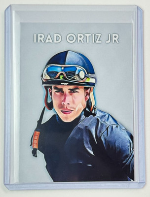 Irad Ortiz Jr. Limited Edition Artist Signed Superstar Jockey Trading Card 2/10