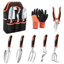 Garden Tools Set, 8 Piece Gardening Tools Set with Non Slip Ergonomic Handle,...