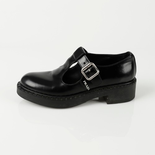 Prada 1E834M Mary Jane T-Strap Leather Loafers 34.5 144790870 - Picture 6 of 10