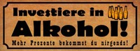 Holzschild 10X27 Cm Investiere In Alkohol Essen Trinken Deko Geschenk Holz Schil