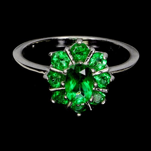 925 Sterling Silver Ring Oval Green Topaz 6x4mm Natural Gemstone Jewelry Size 6