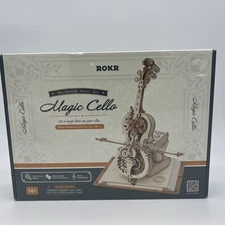 ROKR 3D Wooden Puzzle Mechanical Music Box MAGIC CELLO Model Kit Decor Toy Gifts