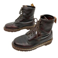 Dr. Martens Air Wair Leather Lace-Up Combat Boots Mens 9 Brown Made In England