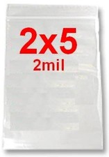 1000 2x5 CLEAR RESEALABLE BAGS 1,000 baggies 2"x5" jewelery dime plastic poly
