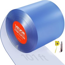 Clear PVC Strip Curtain, 101 ft Length x 12 in Width, Thermal Insulating Plasti