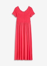 Midikleid mit Smok Gr. 44/46 Paradiespink Sommer-Kleid Midi Freizeit-Dress Neu*