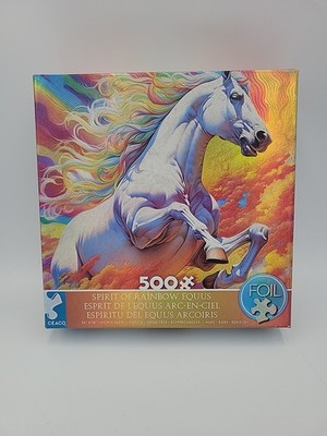 Ceaco ''Spirit of Rainbow Equus'' 500-piece Foil Puzzle New Sealed Bag