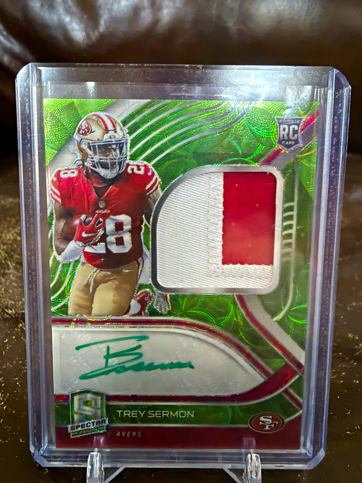 Trey Sermon Panini Spectra #228 Autograph Patch Neon Green