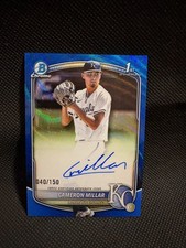 2025 Bowman Draft Chrome Cameron Millar Blue Wave 1st Bowman Auto 040/150 Royals