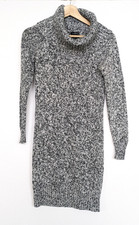 The Limited Womens Sweater Dress size XS Marl Knit Gray Cowl Neck Cozy Holiday