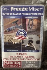 Two Single Pack FREEZE MISER Outdoor Faucet Hose Bib Freeze Protectors NIP